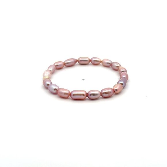 Natural Freshwater Rice Pearl Purple 18K Gold Bar Faceted Charm Bead - Picture 3 of 6